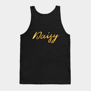 Daisy Name Hand Lettering in Faux Gold Letters Tank Top